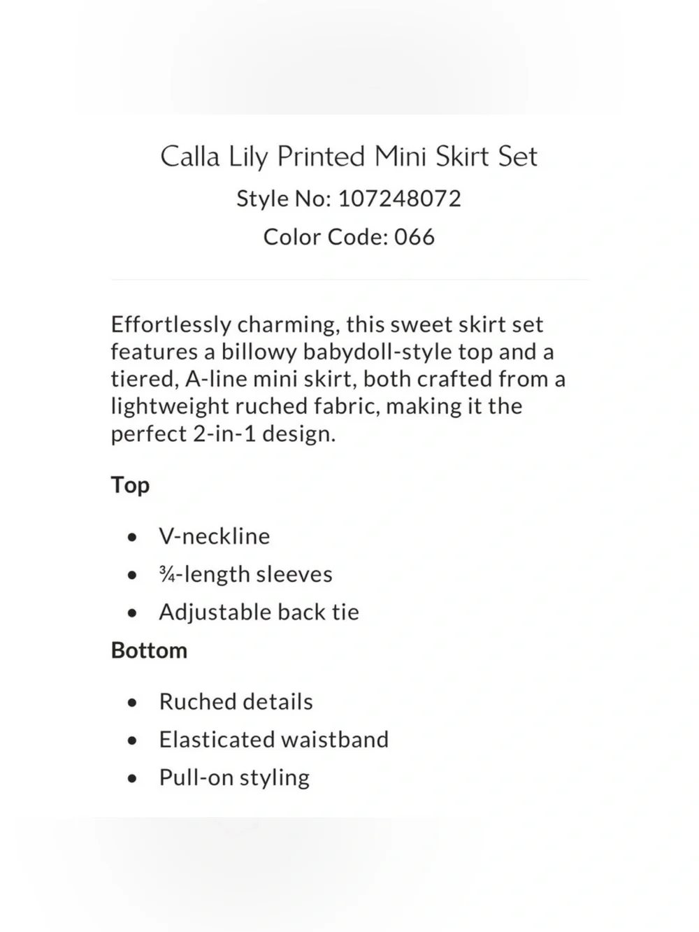 Free People Calla Lily Printed Mini Skirt Set in Pink Dreams